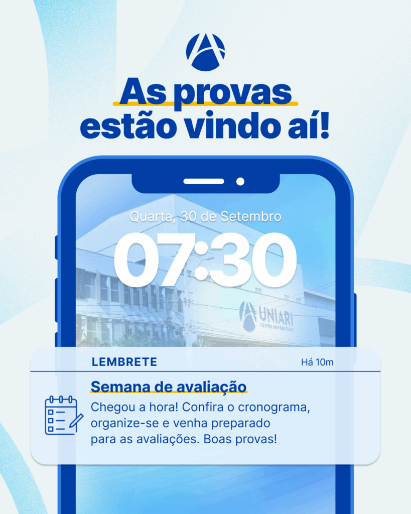 As provas esão vindo aí!